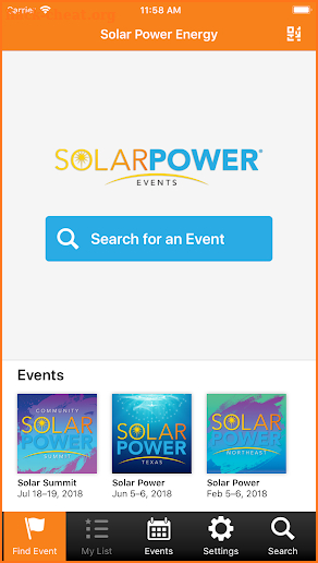SEIA & SEPA Solar Power Events screenshot