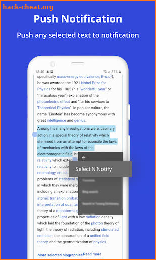 SelectNNotify - Notify A Text screenshot