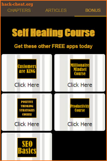 Self Healing Course screenshot