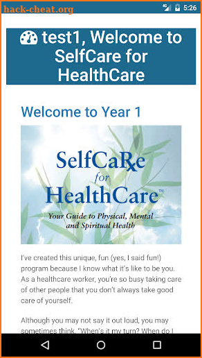 SelfCare for HealthCare™ screenshot