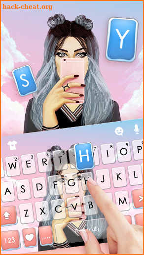 Selfie Phone Girl Keyboard Background screenshot