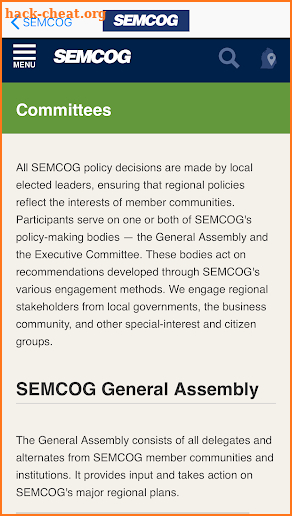 SEMCOG screenshot