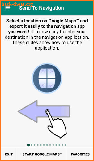 Send to Navigation screenshot