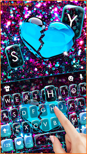 Sequin Broken Heart Keyboard Background screenshot