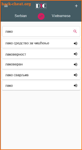 Serbian - Vietnamese Dictionary (Dic1) screenshot