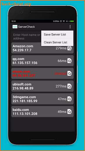 Server Check screenshot