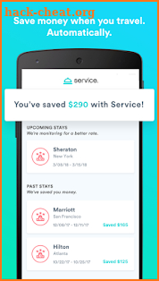 Service: travel happy, save money screenshot