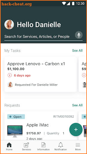 ServiceNow Mobile screenshot