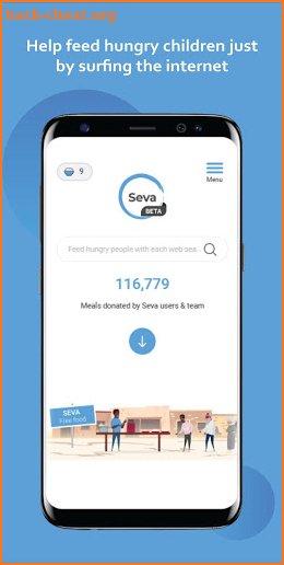 Seva - Search the web and feed hungry children screenshot