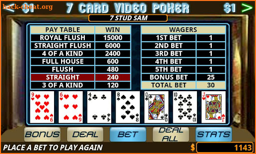 Seven Card Video Poker screenshot