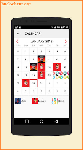 Sex Calendar screenshot