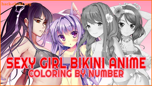 Sexy Girl Bikini Anime Color By Number - Pixel Art screenshot