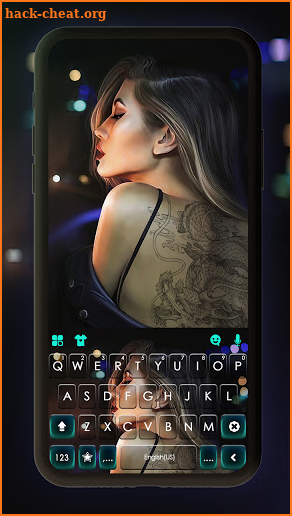 Sexy Tattoo Girl Keyboard Background screenshot
