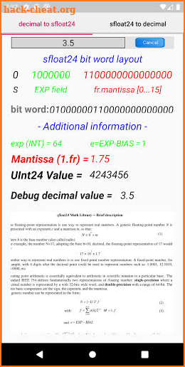 sfloat24 math tool screenshot