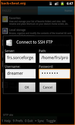 SFTP plugin to Ghost Commander screenshot
