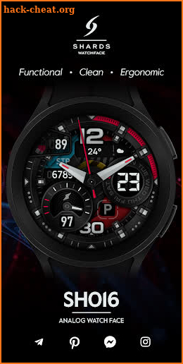 SH016 Watch Face, WearOS watch screenshot