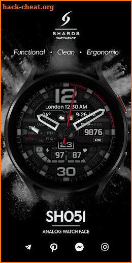 SH051 Watch Face, WearOS watch screenshot