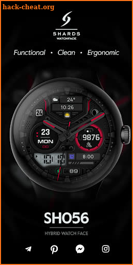 SH056 Watch Face, WearOS watch screenshot