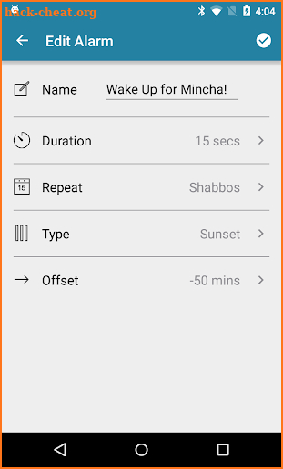 Shabbos Clock screenshot