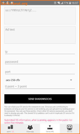 Shadowsocks vpn share screenshot