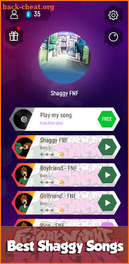 Shaggy FNF tiles hop music screenshot