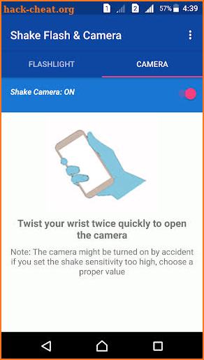 Shake Flashlight & Camera screenshot