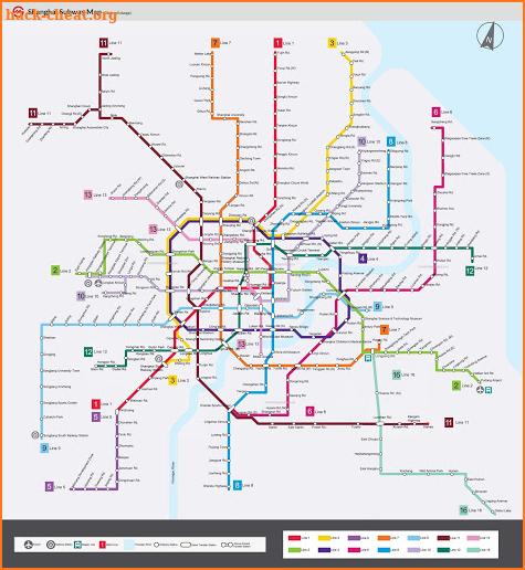 Shanghai Subway MRT (Metro) system map 2019 screenshot