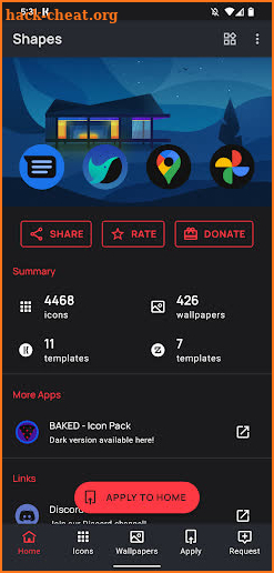 Shapes - Black Adaptive Icons screenshot