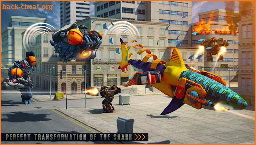 Shark Robot Transforming War Attack screenshot