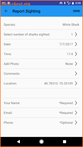 Sharktivity - White Shark App screenshot
