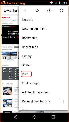 Sharp Print Service Plugin screenshot
