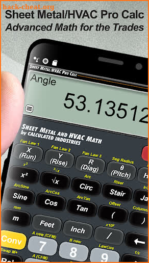Sheet Metal HVAC Pro Construction Math Calculator screenshot