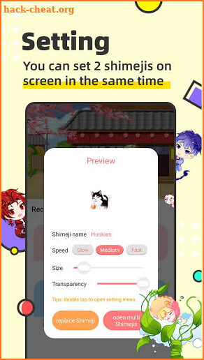 Shimeji-mini anime characters on screen screenshot