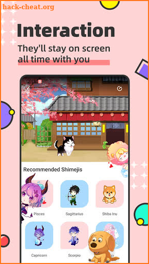 Shimeji-mini anime characters on screen screenshot