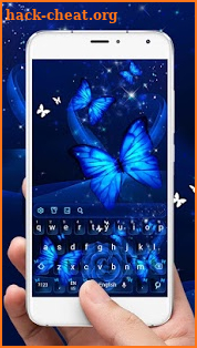 Shimmer Blue Butterfly Keyboard screenshot