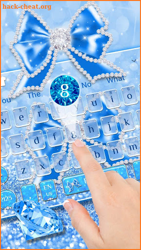 Shine Blue Glitter Diamond Bow keyboard Theme screenshot