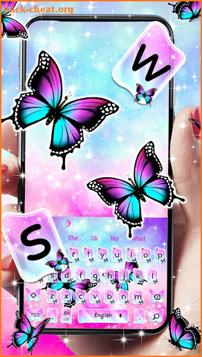 Shine Fluorescent Butterfly Keyboard Theme screenshot