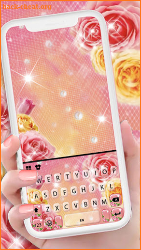 Shine Glitter Rose Keyboard Background screenshot