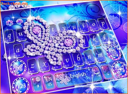 Shining blue Rose Keyboard Theme screenshot