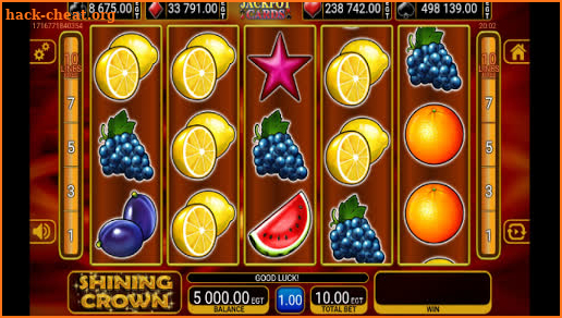 Shining Crown EGT Slot screenshot