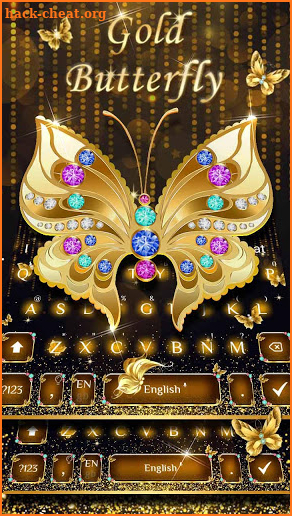 Shining Gold Butterfly Keyboard screenshot
