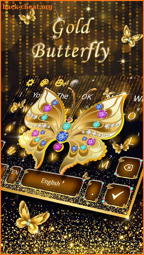 Shining Gold Butterfly Keyboard screenshot