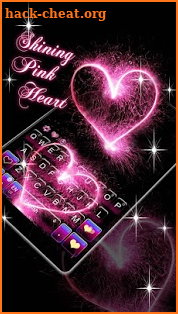 Shining Pink Heart Keyboard Theme screenshot