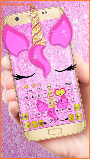 Shining pink unicorn keyboard theme screenshot