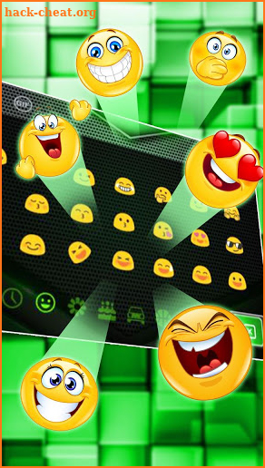 Shiny Black Green Metallic Keyboard Theme screenshot