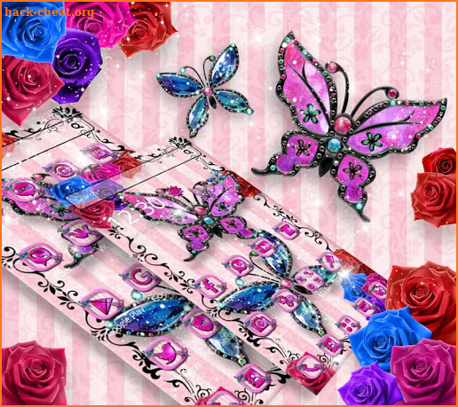 Shiny Diamond Colorful Butterfly Theme screenshot