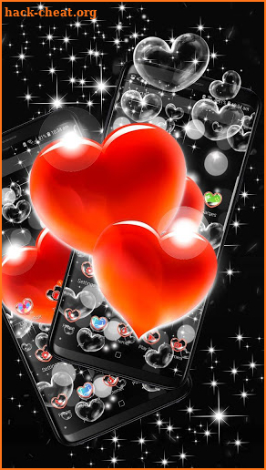 Shiny Love Heart Bubble Parallax Theme screenshot