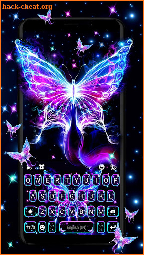 Shiny Neon Butterfly Keyboard Theme screenshot