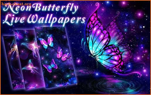 Shiny Neon Butterfly Live Wallpapers screenshot