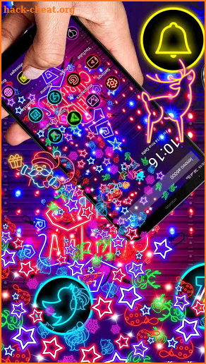 Shiny Neon Christmas Light Gravity Theme screenshot